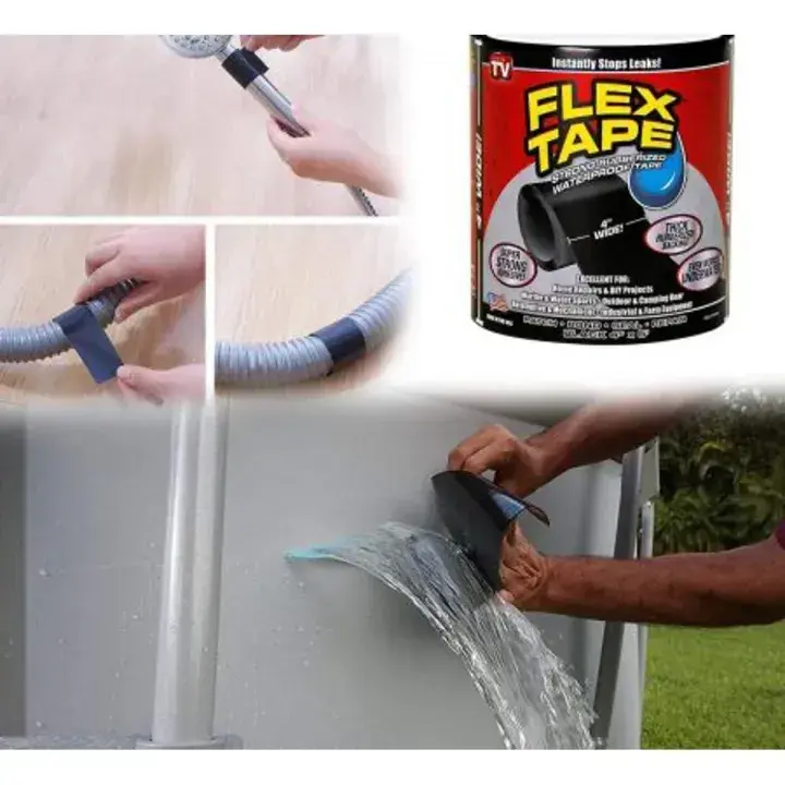 Flex tape sealing underwater pool leak - DrutoBD