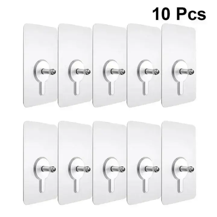 Transparent punch free wall hooks set - DrutoBD