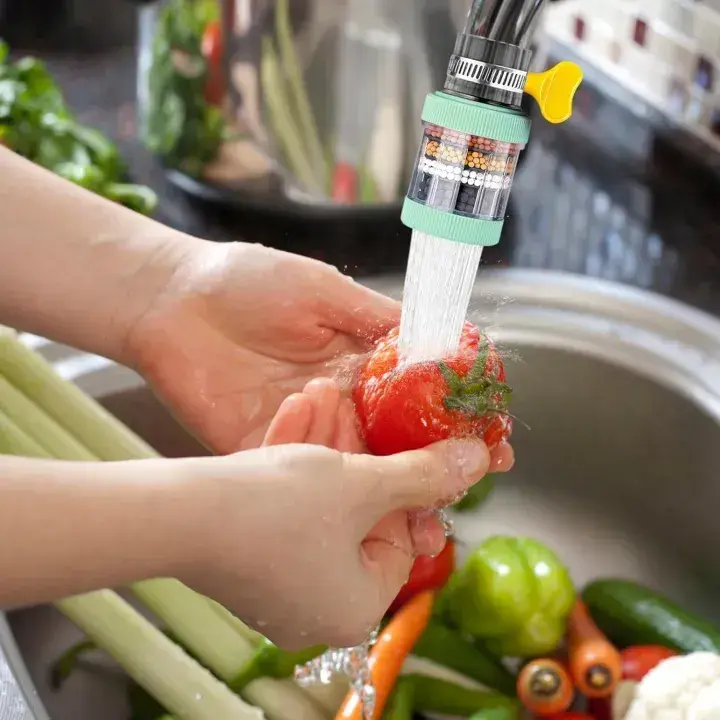 Washing fresh vegetables with Faucet Water Filter - DrutoBD