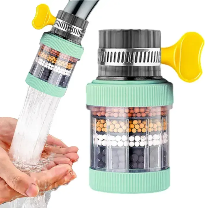 Transparent tap water filter with yellow tightening knob - DrutoBD