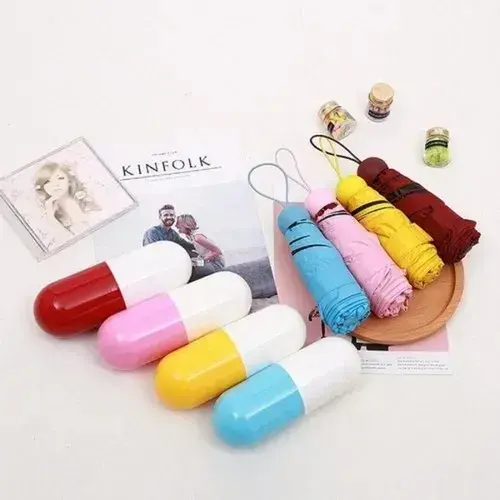 Mini Pocket Umbrella Folded with Colorful Cases - DrutoBD