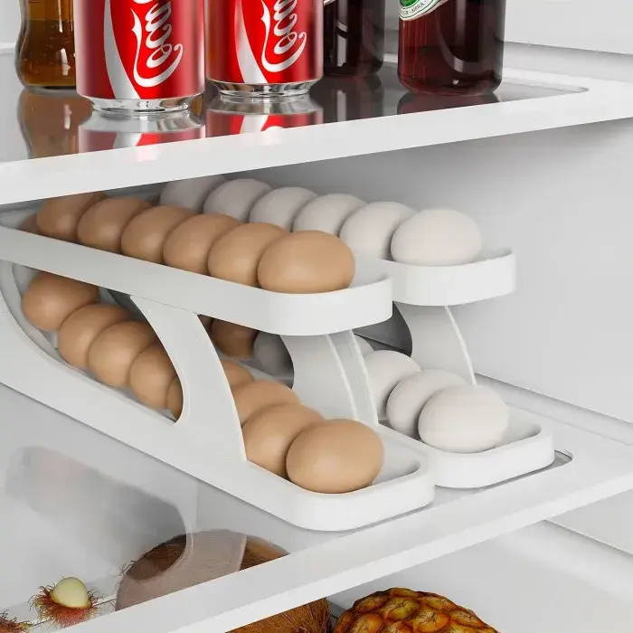 Auto rolling double layer egg tray fitting in fridge door - DrutoBD