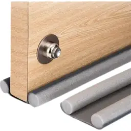 Grey color door insect and dust stopper attached to wooden door - DrutoBD