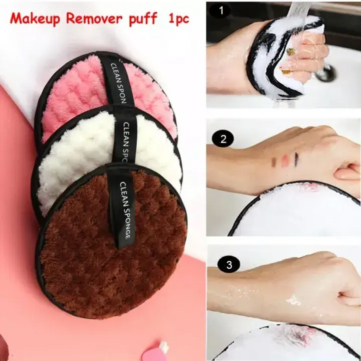 Reusable Microfiber Makeup Remover Puff usage - DrutoBD