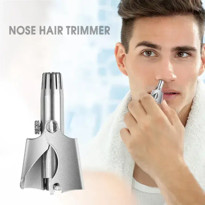 Man using manual nose hair trimmer - DrutoBD