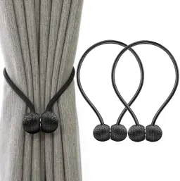Black magnetic curtain buckle close look - DrutoBD
