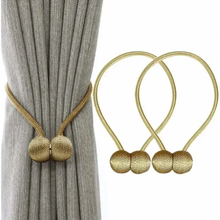 Gold curtain holdback strap styling - DrutoBD