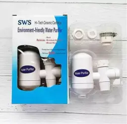 White faucet water filter with installation adapters - DrutoBD