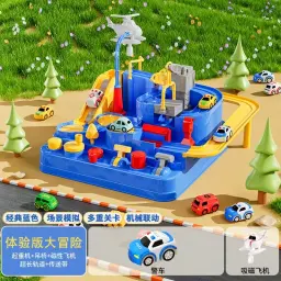 Car adventure toy with helicopter and crane - DrutoBD