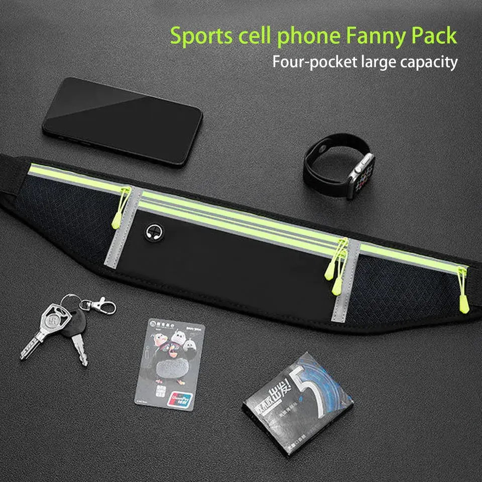 Running waist bag with four pockets and headphone port - DrutoBD