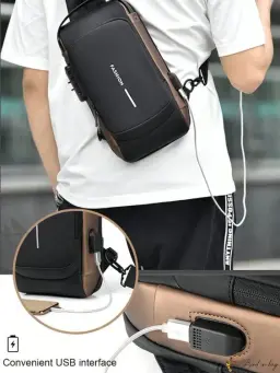 Water resistant smart sling bag for men - DrutoBD
