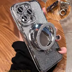 Glitter magnetic phone cover with ring stand - DrutoBD