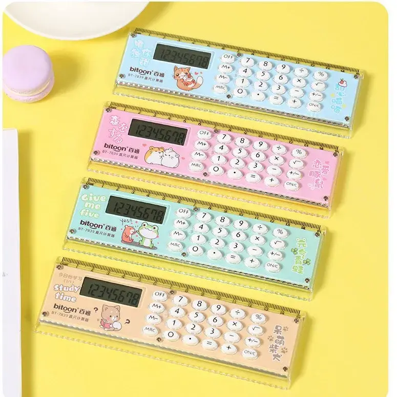 Blue pink mint and beige combination stationary gadgets featuring soft bubble buttons and animal prints
