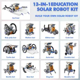 12 different transformation modes of the DIY robot including surf-bot, walker-bot, and dog-bot